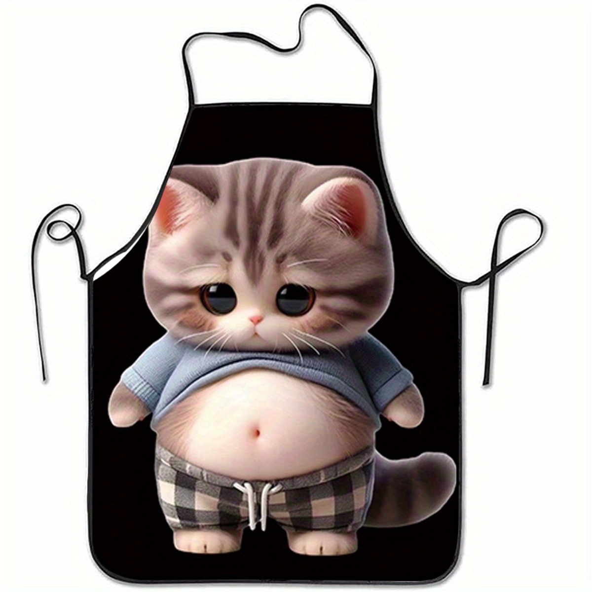 Home Cooking For Cats - Tablier à imprimé chat de dessin