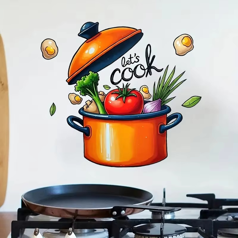 Home Cooking Channel - Autocollants muraux Let's Cook, décoration de