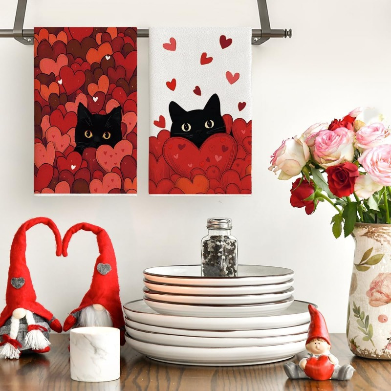 Lot de 2 serviettes de cuisine - Home Cooking For Cats avis et prix