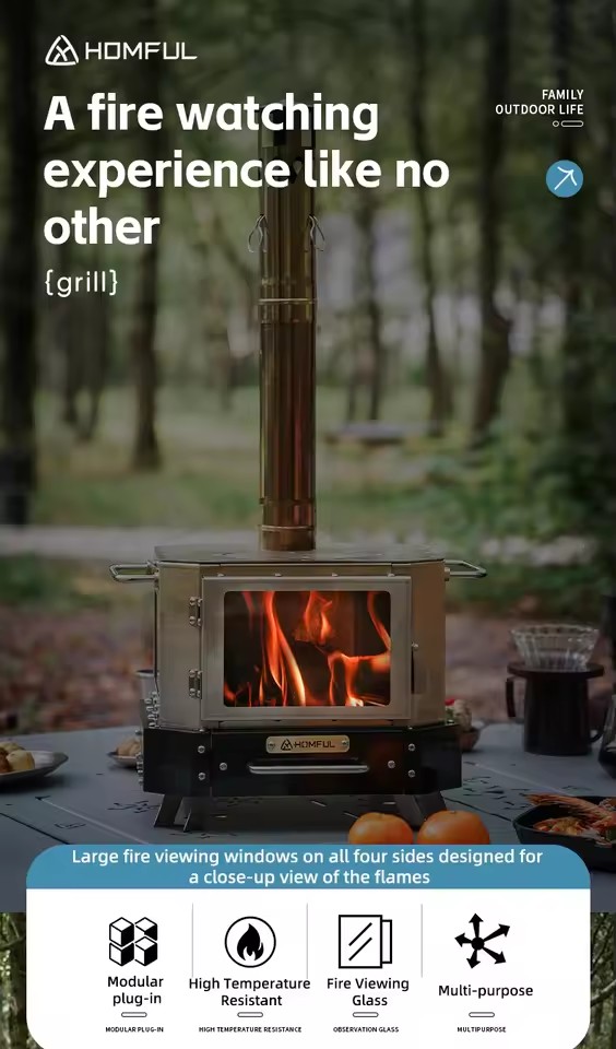 Poêle à bois portable HOMFUL p - Home Cooking Channel avis et prix