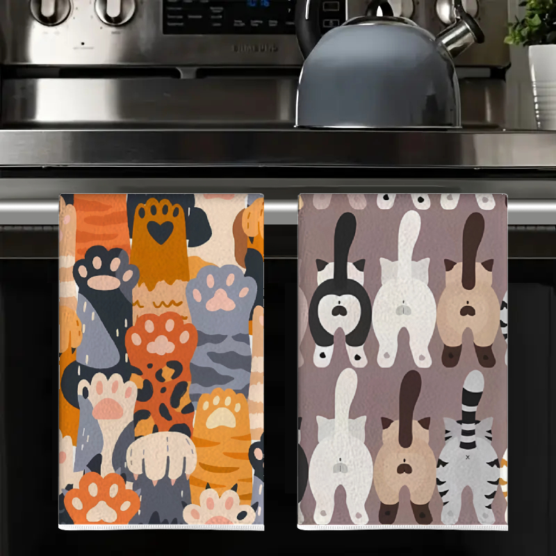 Lot de 2 torchons de cuisine e - Home Cooking For Cats avis et prix