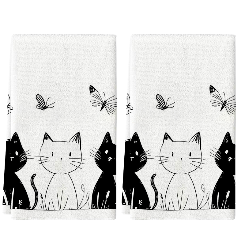 Lot de 2 serviettes de cuisine - Home Cooking For Cats avis et prix