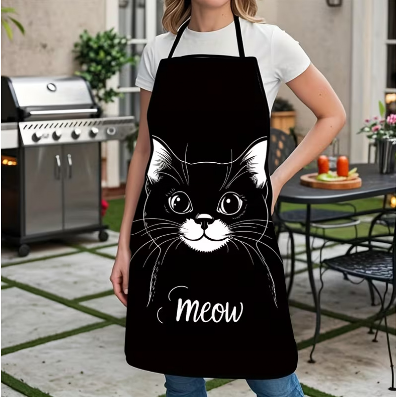 Tablier imprimé chat noir mign - Home Cooking For Cats avis et prix