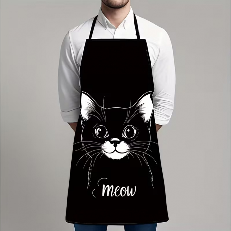 Tablier imprimé chat noir mign - Home Cooking For Cats avis et prix