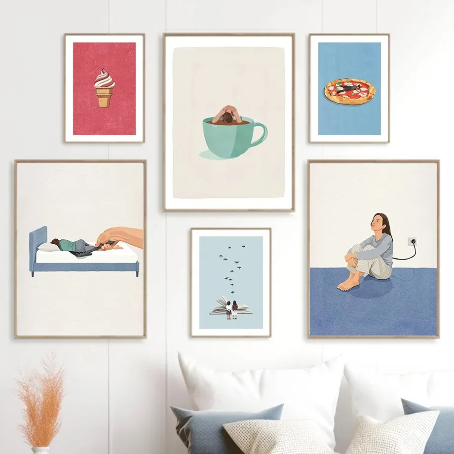 Affiche d'art humoristique et  - Home Cooking Reading avis et prix